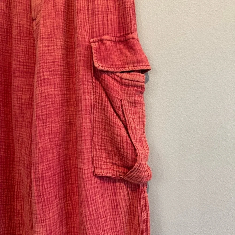 Oli & Hali Cargo Jogger Pants Cotton Gauze Boho Lagenlook S